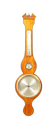 Lot 1412 - CETTI & CO. HOLBORN, LONDON. AN EARLY 19TH CENTURY SATINWOOD WHEEL BAROMETER
