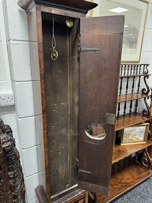 Lot 1395 - JOSEPH KNIBB, LONDINI FECIT. A VERY RARE THREE MONTH DURATION WALNUT MARQUETRY LONGCASE CLOCK