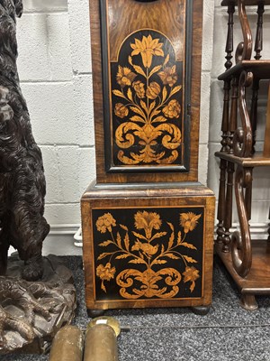 Lot 1395 - JOSEPH KNIBB, LONDINI FECIT. A VERY RARE THREE MONTH DURATION WALNUT MARQUETRY LONGCASE CLOCK