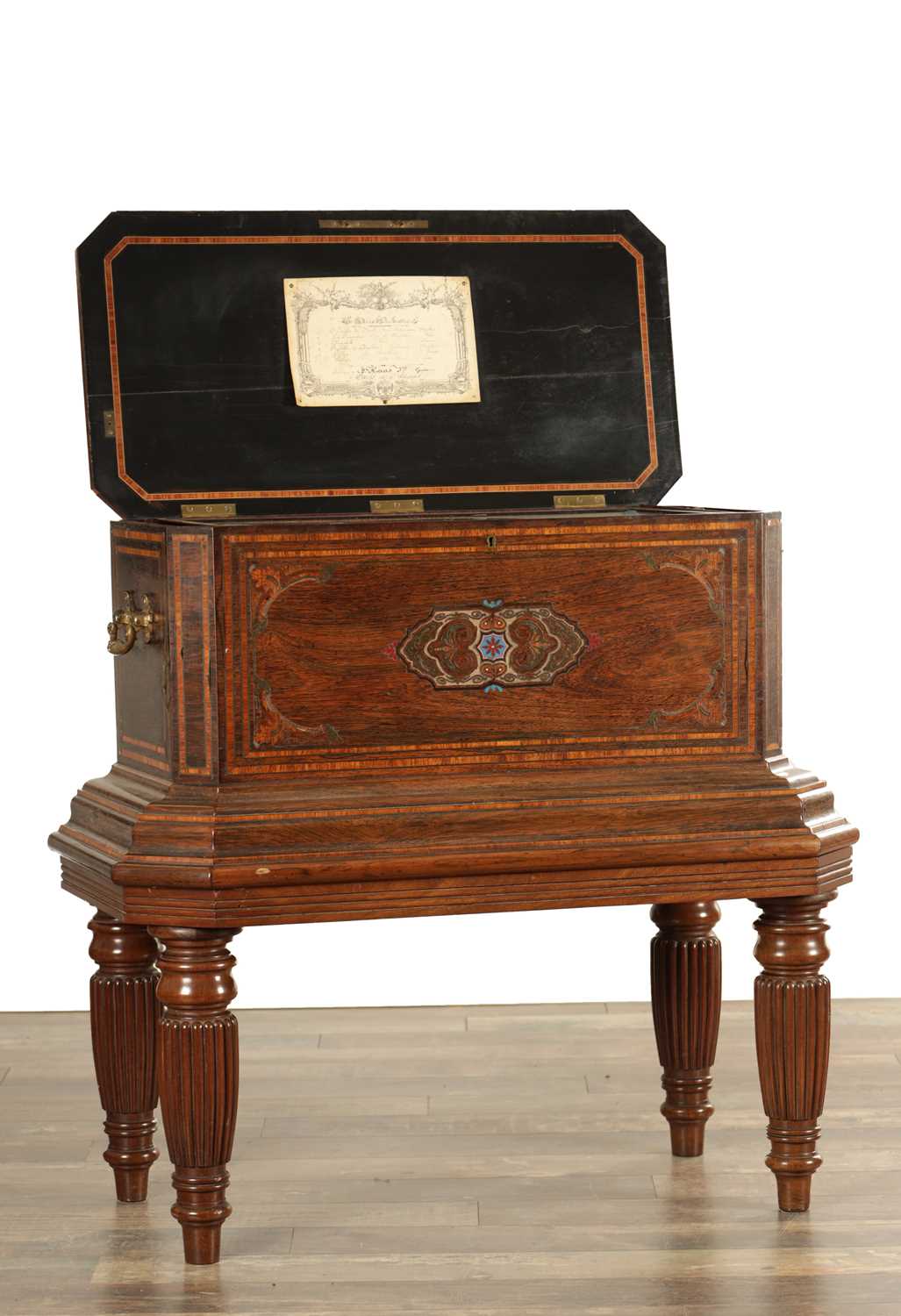 Lot 1168 - A LARGE 19TH CENTURY SWISS ORCHESTRAL MUSIC BOX ON STAND