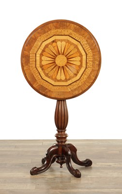 Lot 1561 - A GOOD LATE 19TH CENTURY NEW ZEALAND SPECIMEN NATIVE WOOD PARQUETRY TILT TOP OCCASIONAL TABLE BY ANTON SEUFFERT