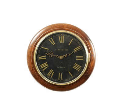 Lot 1269 - A LATE 19TH CENTURY BLACK DIAL FUSEE WALL CLOCK SIGNED C. FRODSHAM, LONDON