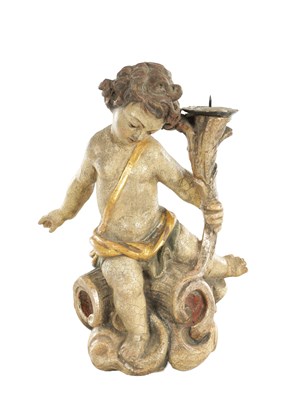 Lot 785 - A 17TH / 18TH CENTURY CARVED GILT GESSO ITALIAN PRICKET STICK