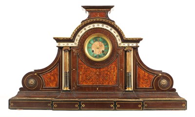 Lot 1410 - AN EXHIBITION QUALITY LATE 19TH CENTURY INLAID MANTEL CLOCK