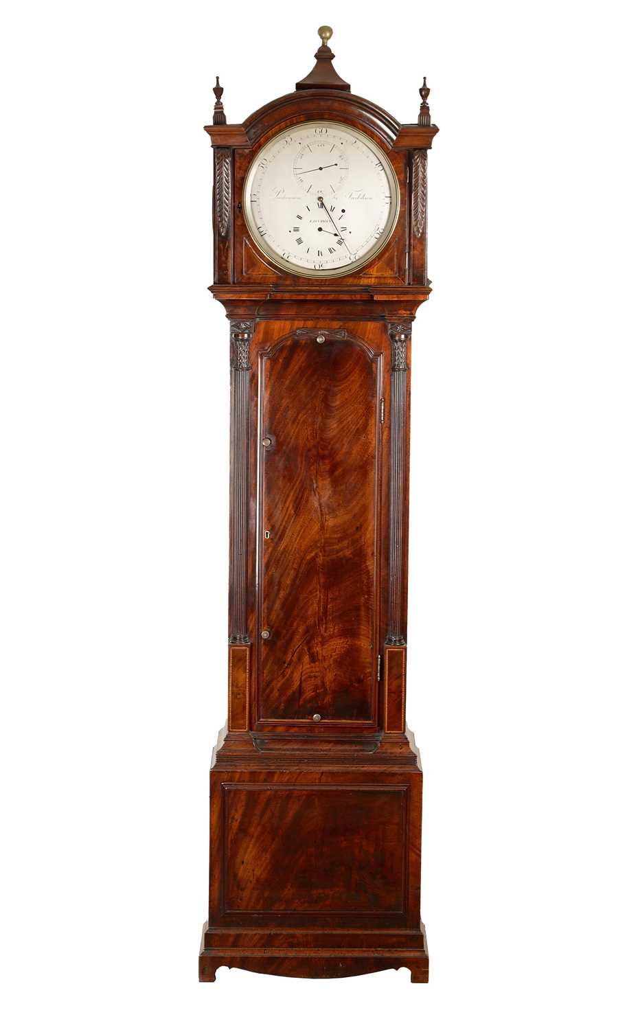 Lot 1409 - PARKINSON & FRODSHAM, LONDON. A REGENCY FIGURED MAHOGANY REGULATOR LONGCASE CLOCK