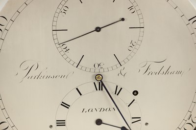 Lot 1409 - PARKINSON & FRODSHAM, LONDON. A REGENCY FIGURED MAHOGANY REGULATOR LONGCASE CLOCK
