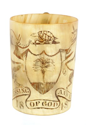 Lot 1163 - A MID 19TH CENTURY COLONIAL HORN BEAKER