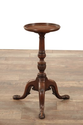 Lot 1510 - AN 18TH CENTURY MAHOGANY TRIPOD WINE TABLE