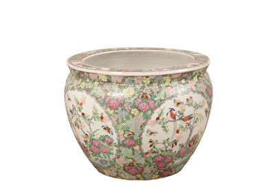 Lot 479 - A 20TH CENTURY CHINESE QING DYNASTY FAMILLE ROSE PORCELAIN JARDINIERE