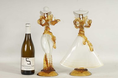 Lot 1663 - TWO VINTAGE COLOURED MURANO GLASS SCULPTURES