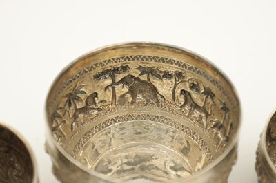 Lot 27 - TWO INDIAN SILVER BOWLS AND ONE ENGLISH SILVER BOWL