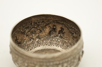 Lot 27 - TWO INDIAN SILVER BOWLS AND ONE ENGLISH SILVER BOWL