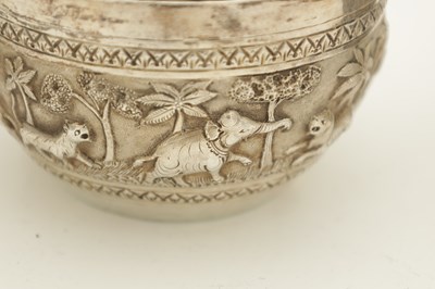Lot 27 - TWO INDIAN SILVER BOWLS AND ONE ENGLISH SILVER BOWL