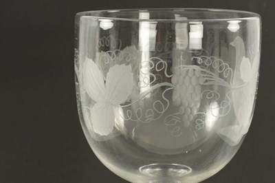 Lot 537 - AN OVERSIZED 19TH CENTURY GLASS ENGRAVED GOBLET