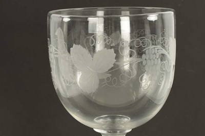 Lot 537 - AN OVERSIZED 19TH CENTURY GLASS ENGRAVED GOBLET