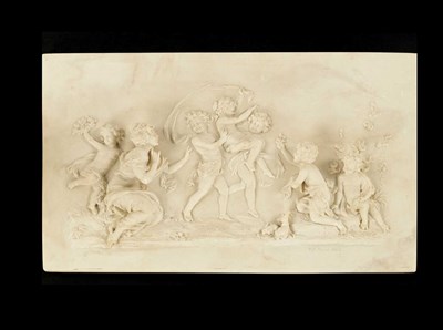 Lot 962 - J. P. MYERS, A LATE 19TH CENTURY CAST COMPOSITE WHITE MARBLE CLASSICAL PLAQUE DATED 1882
