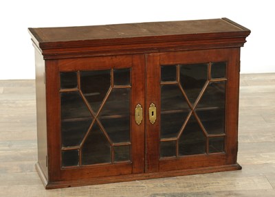 Lot 1777 - A 18TH CENTURY MAHOGANY HANGING DISPLAY CABINET IN THE MANNER OF CHIPPENDALE