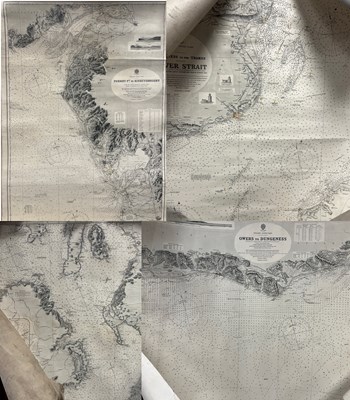 Lot 1743 - A COLLECTION OF FOUR VINTAGE NAUTICAL CHARTS