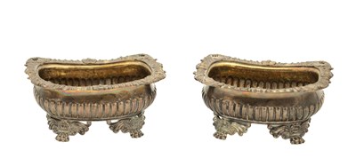 Lot 105 - A PAIR OF EARLY 19TH CENTURY SILVER TABLE SALTS