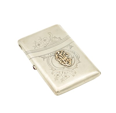 Lot 85 - A RUSSIAN SILVER AND GOLD CIGARETTE CASE
