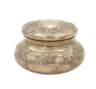 Lot 143 - A SILVER TIFFANY & CO. SILVER JAR AND COVER