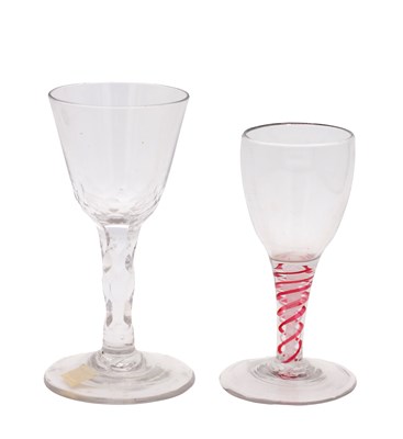 Lot 27 - TWO 18TH CENTURY ENGLISH DRINKING GLASSES