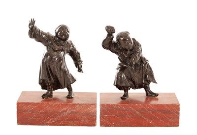 Lot 584 - A JAPANESE MEIJI PERIOD BRONZE KARAKO GROUP