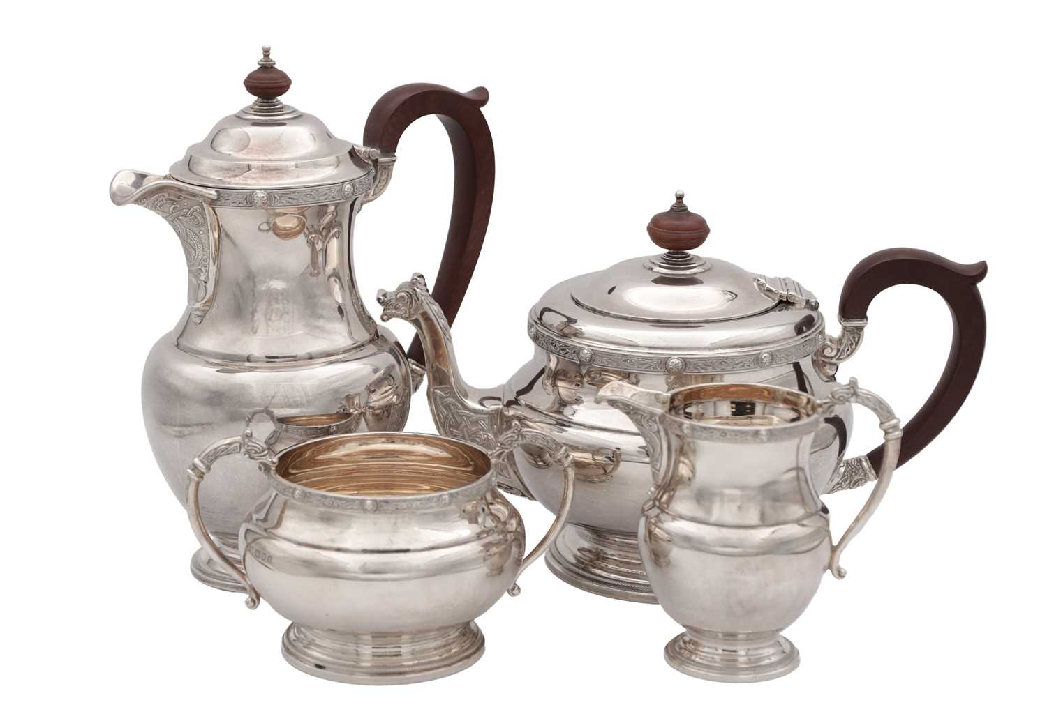 Lot 90 - A MID 20TH CENTURY SILVER TEA SERVICE