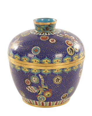 Lot 580 - A CHINESE CLOISONNÉ ENAMEL BOWL AND COVER