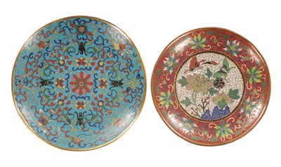 Lot 513 - TWO CHINESE CLOISONNÉ ENAMEL DISHES