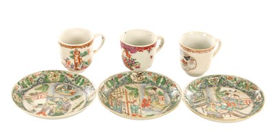 Lot 392 - A GROUP OF 18TH CENTURY CHINESE FAMILLE VERTE PORCELAIN
