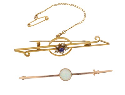 Lot 232 - TWO 9CT GOLD TIE PINS