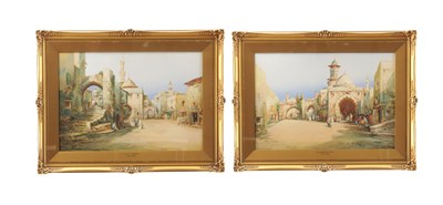 Lot 749 - NOEL HARRY LEAVER 'CYRIL HARDY' (1889-1951) AN IMPORTANT AND IMPRESSIVE REFLECTIVE PAIR OF WATERCOLOURS