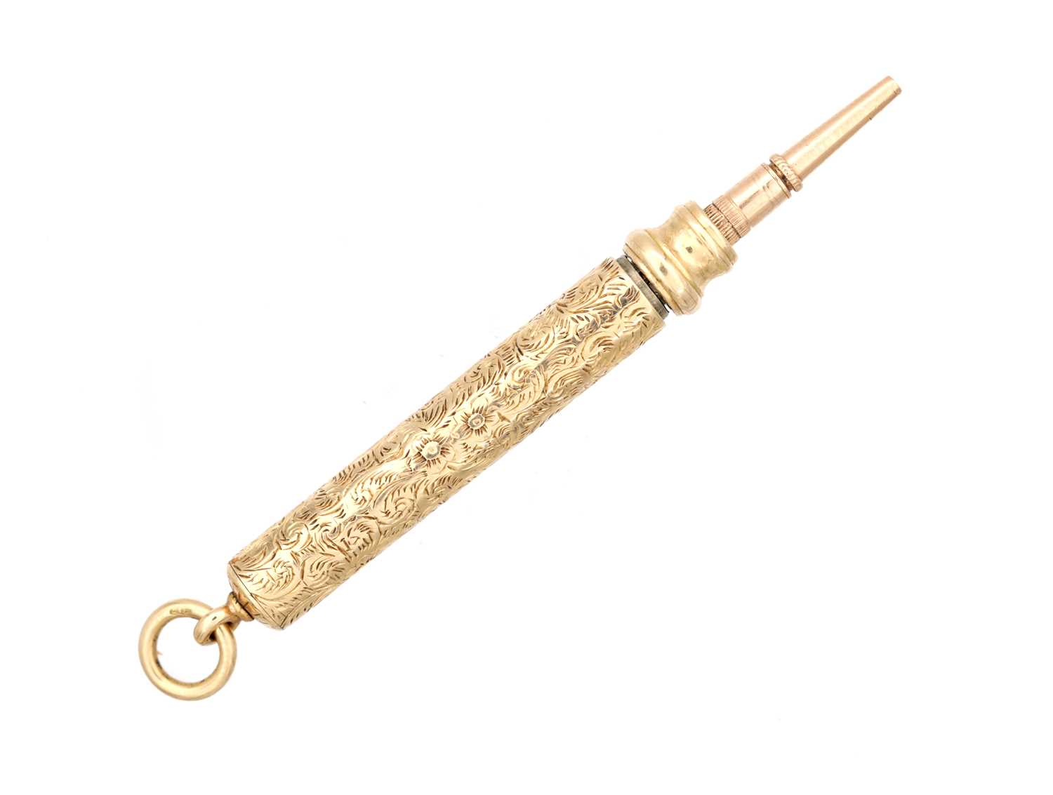 Lot 347 - AN EARLY 20TH CENTURY ENGLISH 15CT GOLD PENCIL