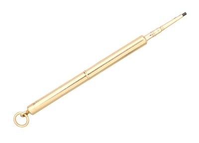 Lot 284 - AN EARLY 20TH CENTURY 14CT GOLD PROPELLING PENCIL