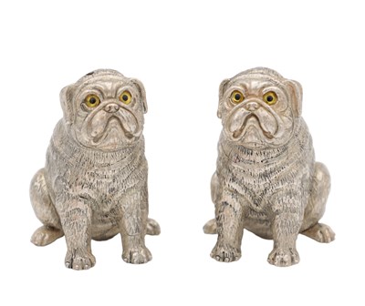 Lot 106 - A PAIR OF CONTINENTAL SILVER SALT AND PEPPER SHAKERS