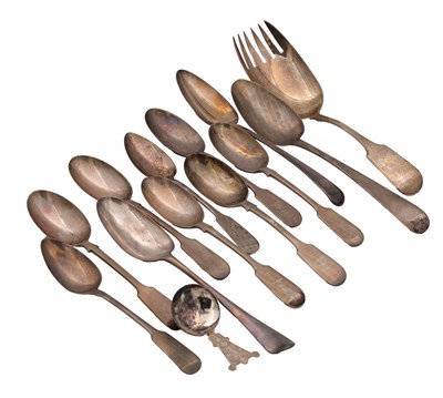 Lot 171 - A COLLECTION OF SILVER FLATWARE, INCLUDING IRISH SPOONS