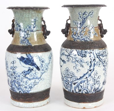 Lot 74 - A PAIR OF 19th CENTURY CHINESE CRACKLE GLAZE...