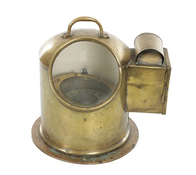 Lot 881 - A 19TH-CENTURY BRASS AND COPPER COMPASS