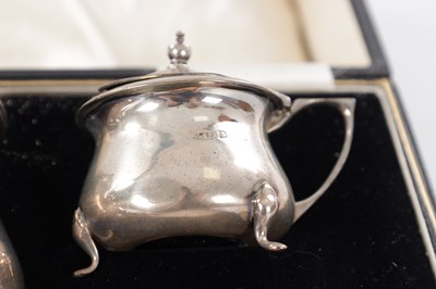 Lot 60 - A COLLECTION OF 20TH CENTURY ENGLISH SILVER CASED FLATWARE AND A CRUET SET