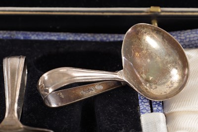 Lot 60 - A COLLECTION OF 20TH CENTURY ENGLISH SILVER CASED FLATWARE AND A CRUET SET