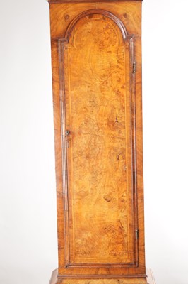 Lot 1235 - JOHN LEGG, IN HOLBURN, LONDON. AN EARLY 18TH CENTURY FIGURED WALNUT EIGHT-DAY LONGCASE CLOCK