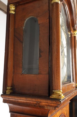 Lot 1235 - JOHN LEGG, IN HOLBURN, LONDON. AN EARLY 18TH CENTURY FIGURED WALNUT EIGHT-DAY LONGCASE CLOCK