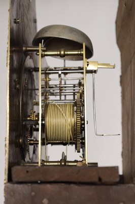 Lot 1235 - JOHN LEGG, IN HOLBURN, LONDON. AN EARLY 18TH CENTURY FIGURED WALNUT EIGHT-DAY LONGCASE CLOCK