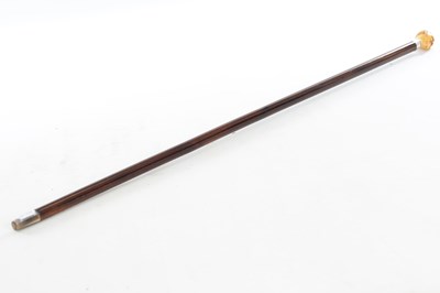 Lot 1450 - A 19TH CENTURY CARVED IVORY MAN HEAD WALKING CANE