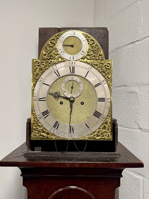 Lot 1320 - HINDLEY (HENRY) YORK A GEORGE II CUBAN MAHOGANY 8-DAY LONGCASE CLOCK