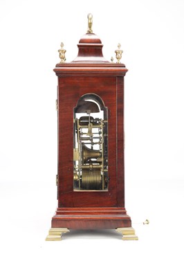 Lot 1207 - JAMES MITCHELL, LONDON. A GEORGE III FIGURED MAHOGANY VERGE BRACKET CLOCK