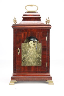 Lot 1207 - JAMES MITCHELL, LONDON. A GEORGE III FIGURED MAHOGANY VERGE BRACKET CLOCK