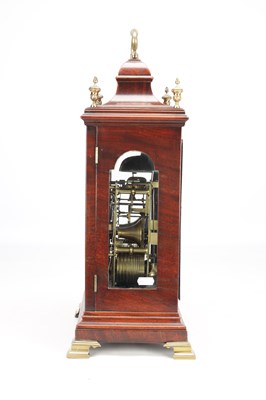 Lot 1207 - JAMES MITCHELL, LONDON. A GEORGE III FIGURED MAHOGANY VERGE BRACKET CLOCK