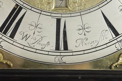 Lot 1221 - WILLIAM PREVOST, NEWCASTLE. A LATE 17TH CENTURY EBONISED LONGCASE CLOCK